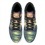 Moon Beach Print High Top Leather Sneakers