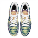 Moon Beach Print High Top Leather Sneakers