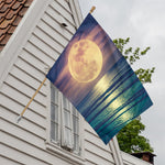 Moon Beach Print House Flag