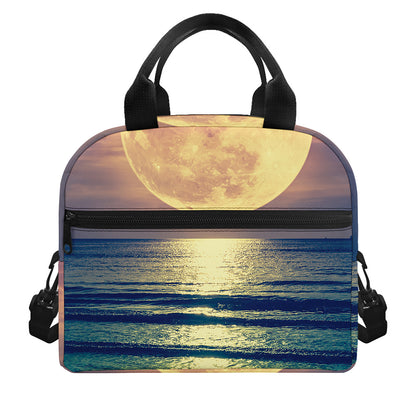 Moon Beach Print Insulated Lunch Bag