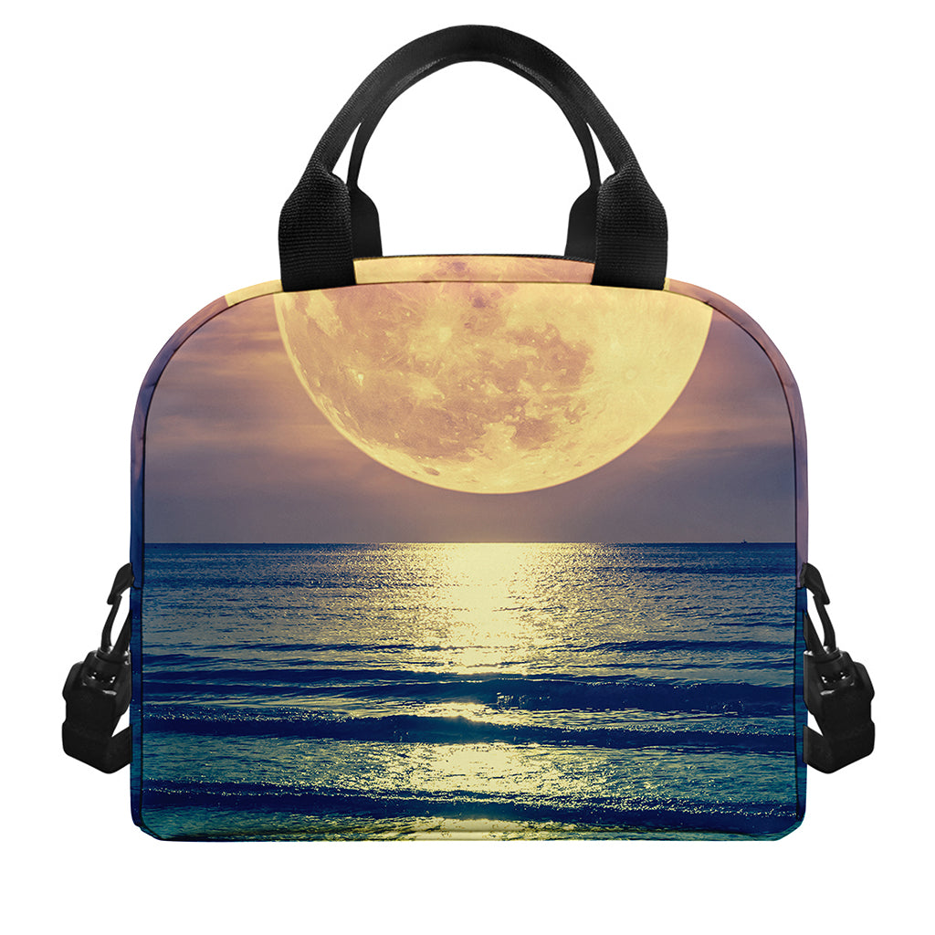 Moon Beach Print Insulated Lunch Bag