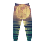 Moon Beach Print Jogger Pants