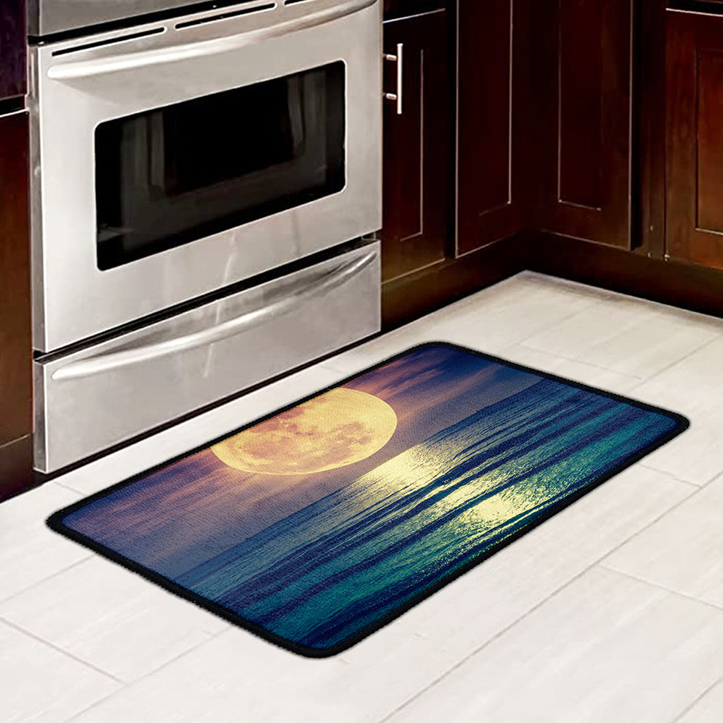 Moon Beach Print Kitchen Mat