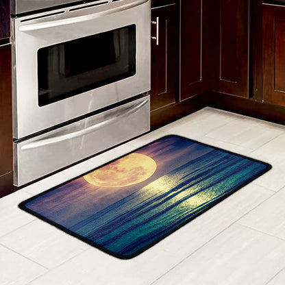 Moon Beach Print Kitchen Mat