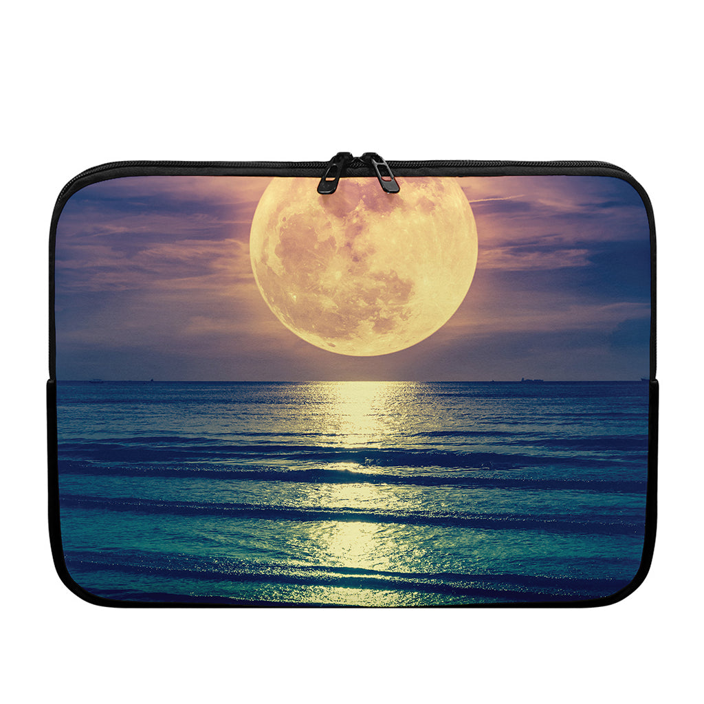Moon Beach Print Laptop Sleeve