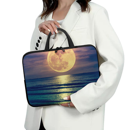 Moon Beach Print Laptop Sleeve With Handle