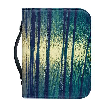 Moon Beach Print Leather Bible Cover