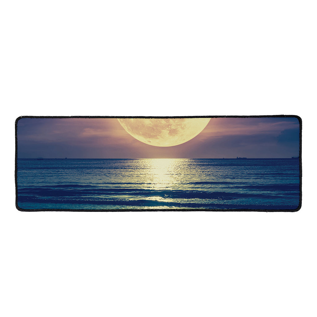 Moon Beach Print Long Kitchen Mat