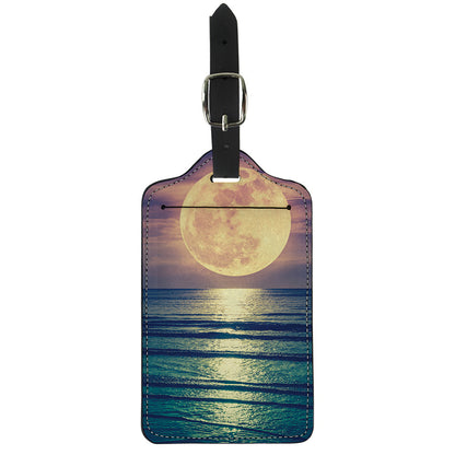 Moon Beach Print Luggage Tag