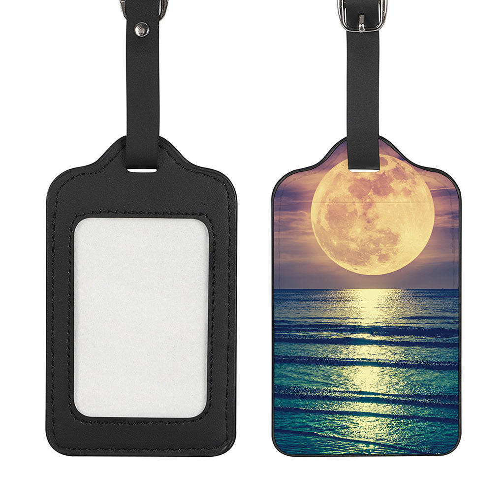 Moon Beach Print Luggage Tag