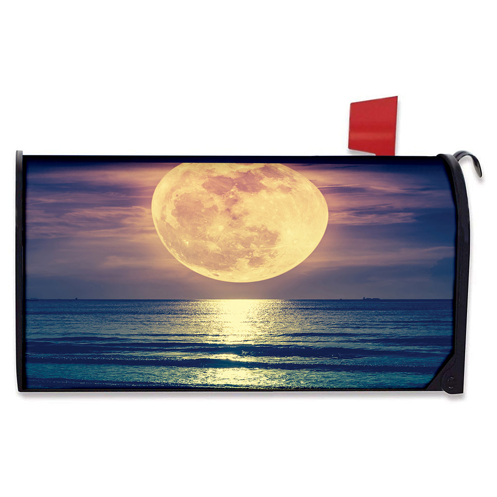 Moon Beach Print Mailbox Cover