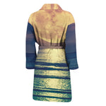 Moon Beach Print Men's Bathrobe