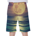 Moon Beach Print Men's Beach Shorts