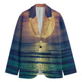 Moon Beach Print Men's Blazer