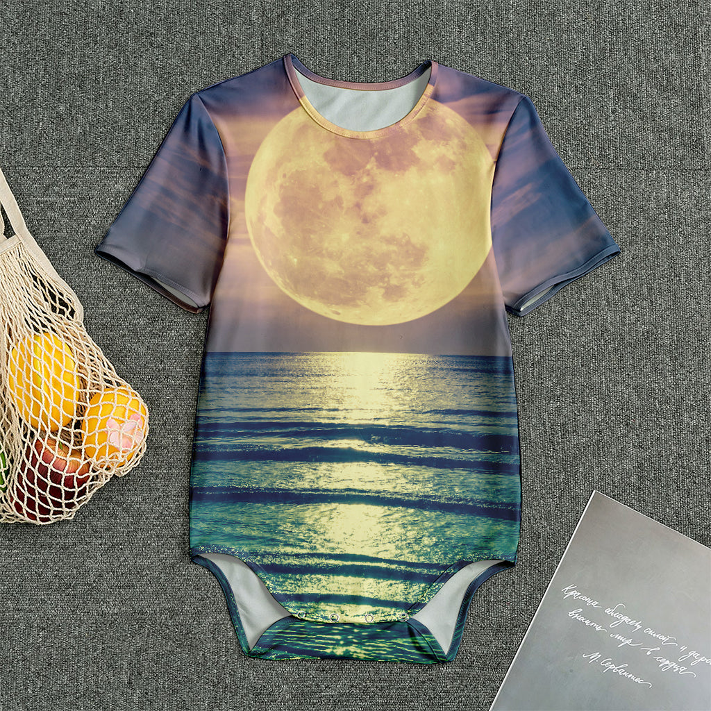 Moon Beach Print Men's Bodysuit