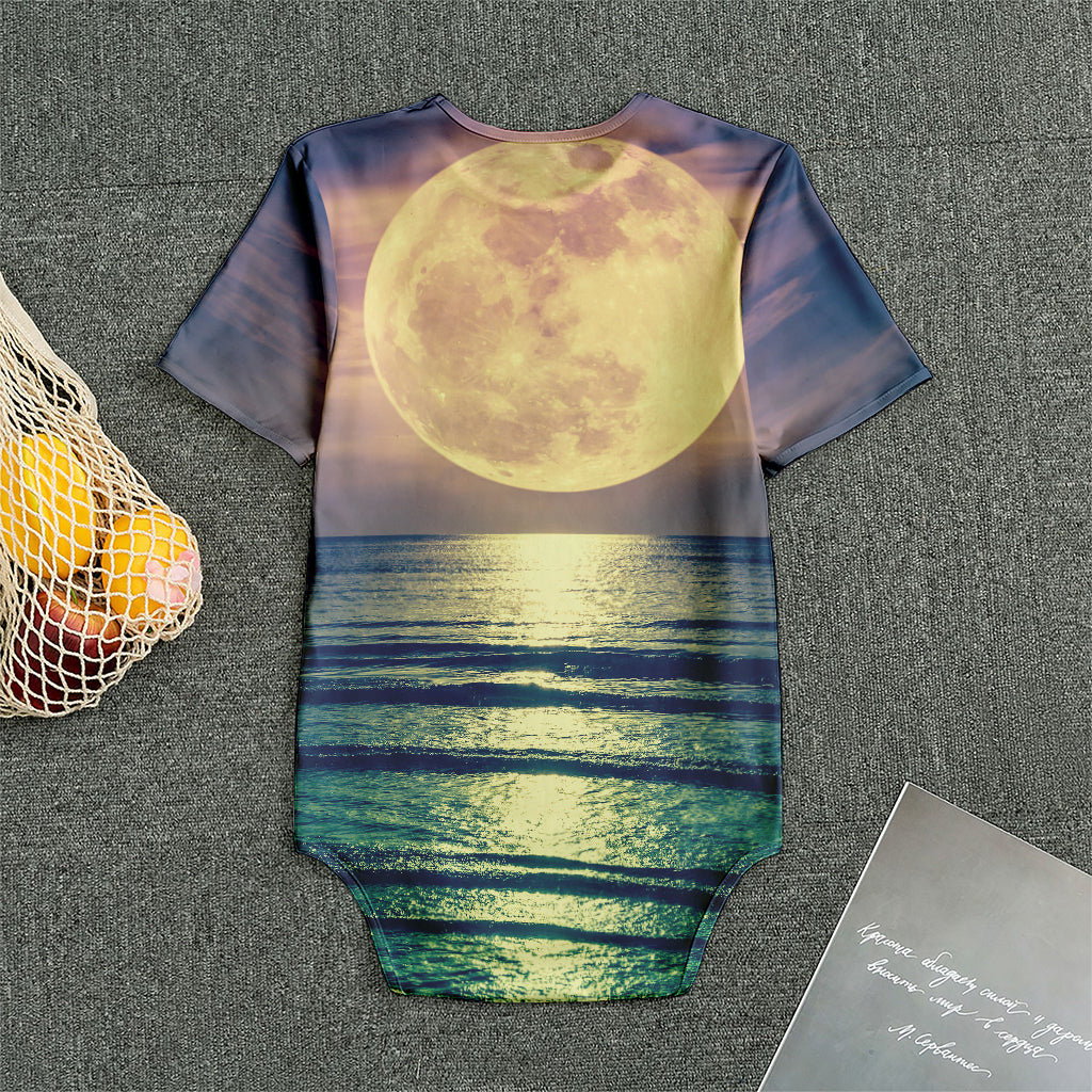 Moon Beach Print Men's Bodysuit