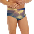 Moon Beach Print Men's Briefs