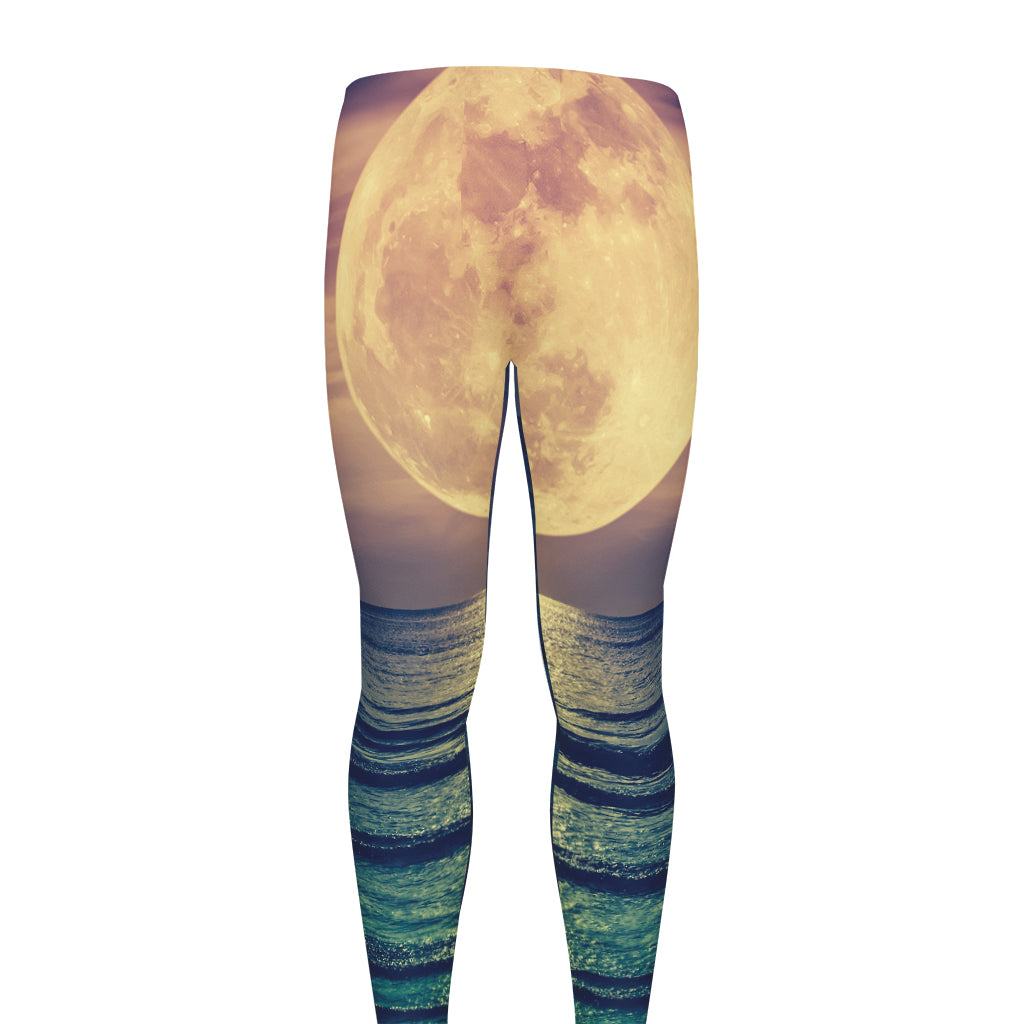 Moon Beach Print Men's leggings