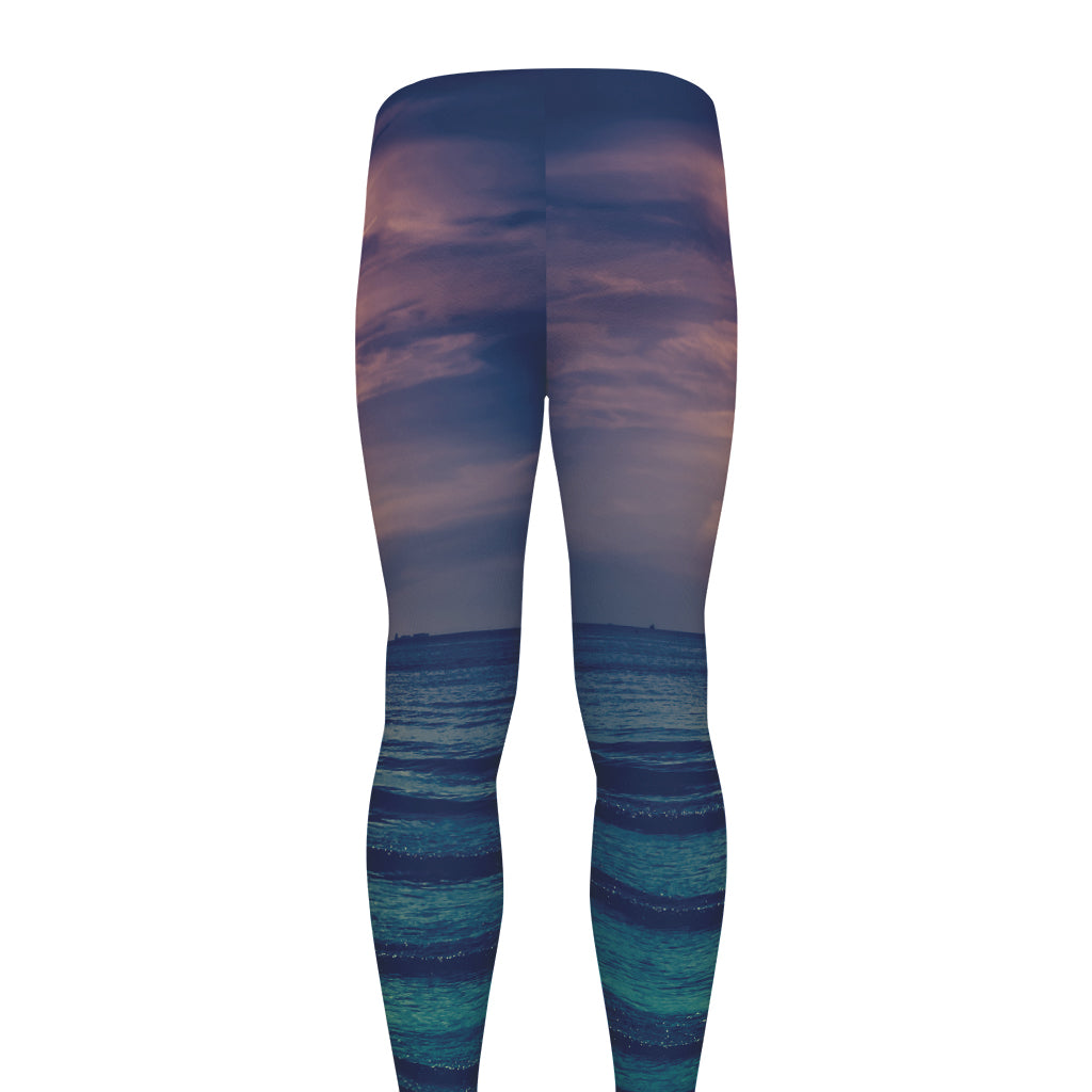 Moon Beach Print Men's leggings