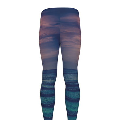 Moon Beach Print Men's leggings