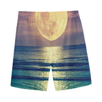 Moon Beach Print Men's Sports Shorts