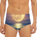 Moon Beach Print Men's Triangle Swim Briefs