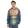 Moon Beach Print Men's Velvet Pullover Hoodie