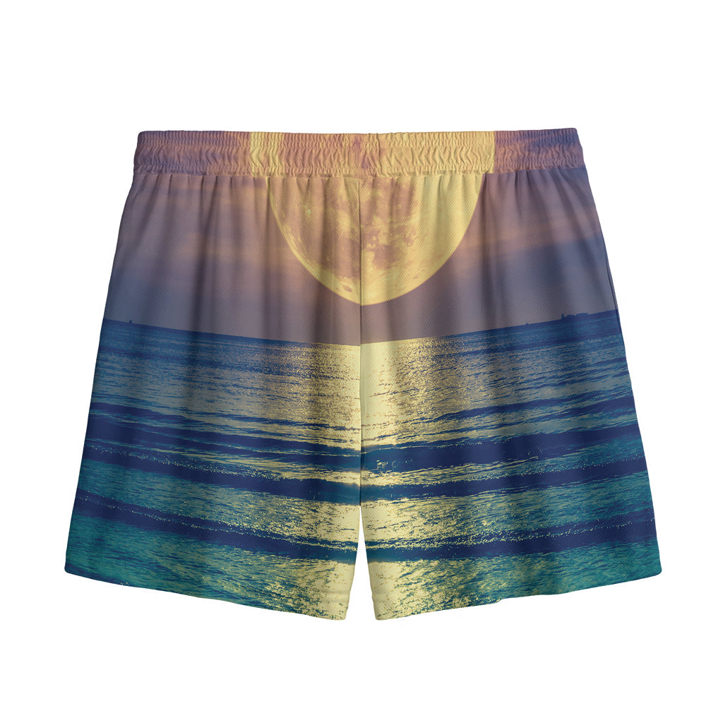 Moon Beach Print Mesh Shorts