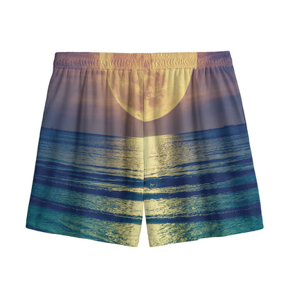 Moon Beach Print Mesh Shorts