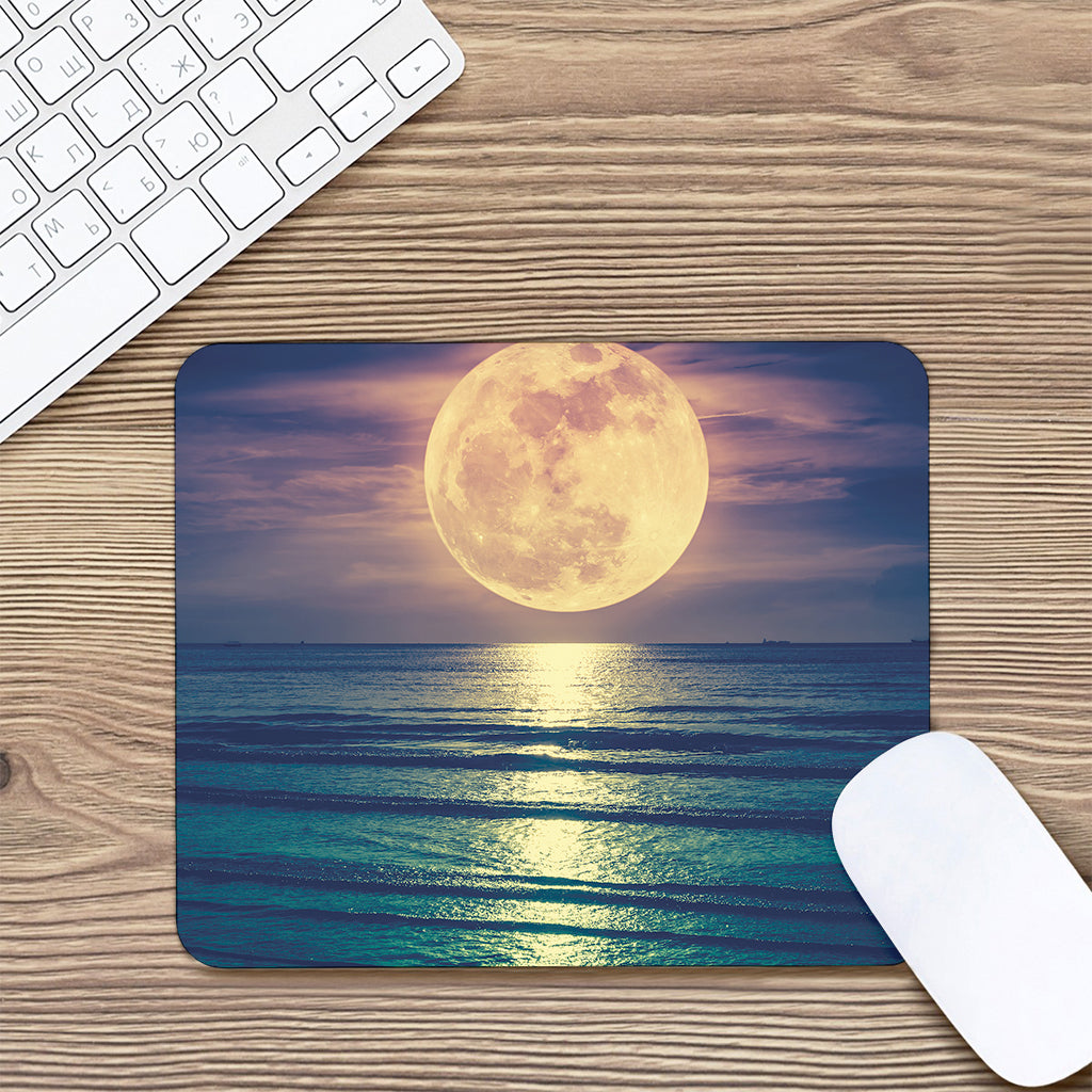 Moon Beach Print Mouse Pad