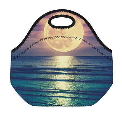 Moon Beach Print Neoprene Lunch Bag