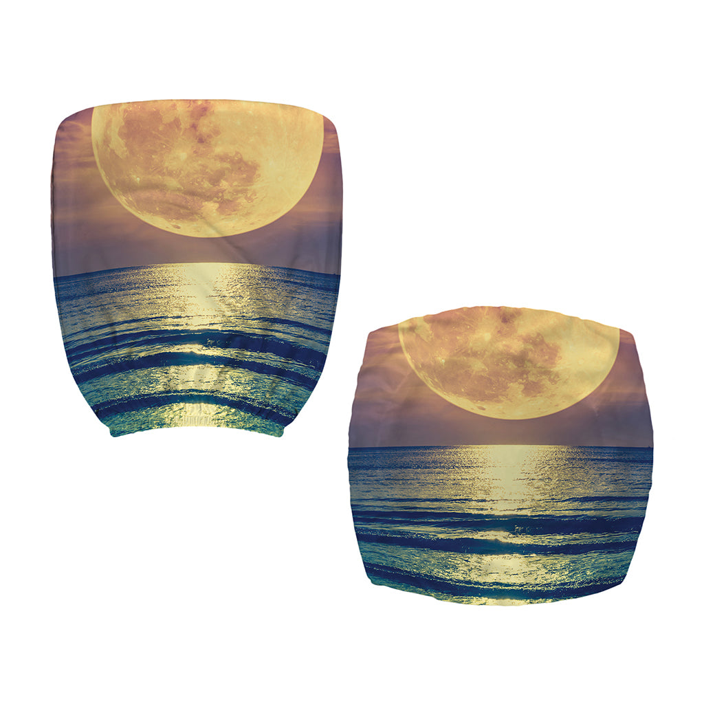 Moon Beach Print Office Chair Cover