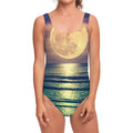 Moon Beach Print One Piece Swimsuit
