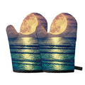 Moon Beach Print Oven Mitts
