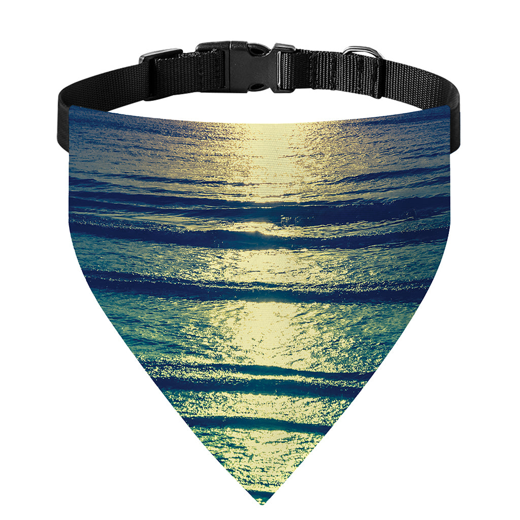 Moon Beach Print Over The Collar Dog Bandana