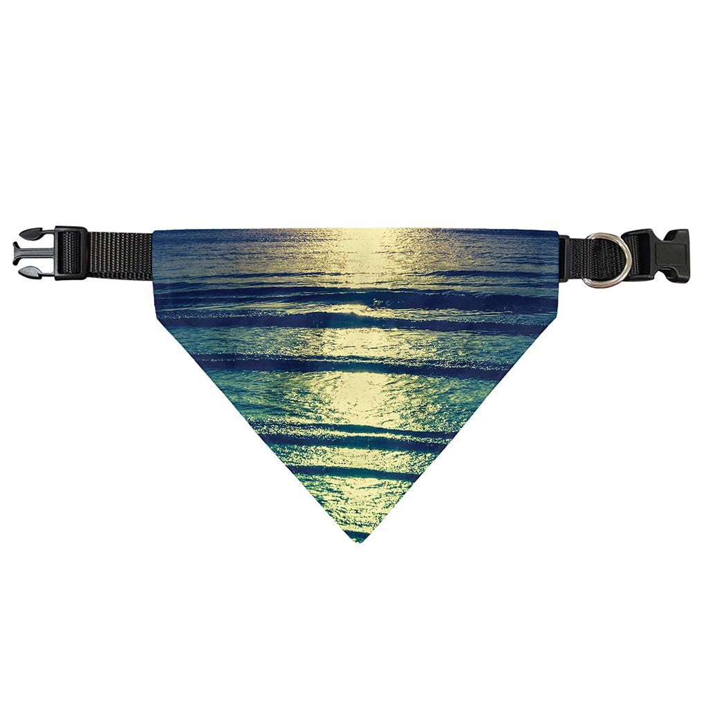 Moon Beach Print Over The Collar Dog Bandana
