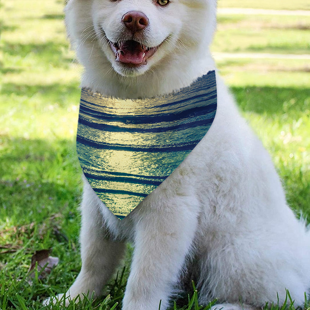 Moon Beach Print Over The Collar Dog Bandana