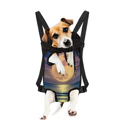Moon Beach Print Pet Carrier Backpack