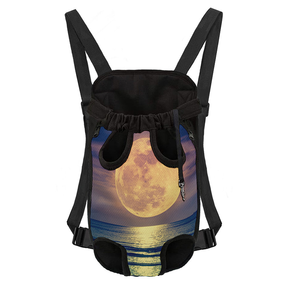 Moon Beach Print Pet Carrier Backpack