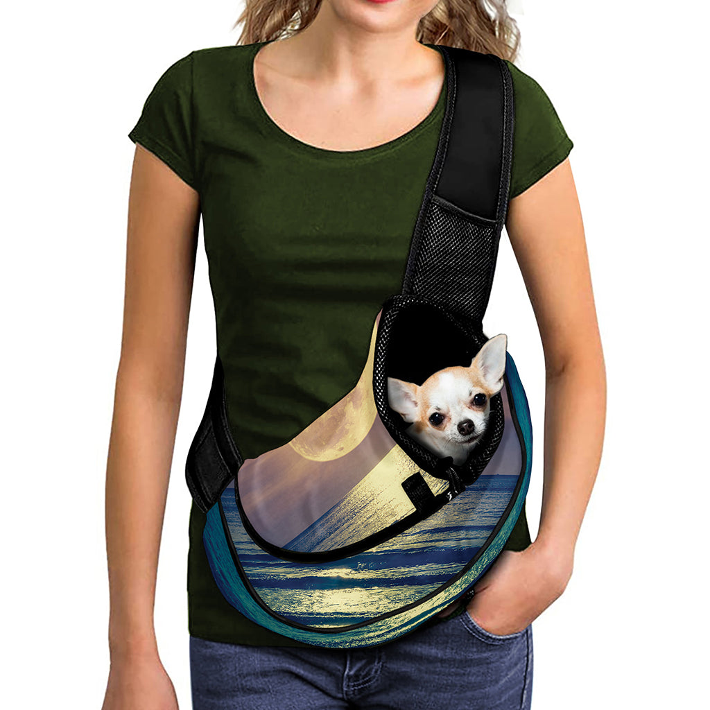 Moon Beach Print Pet Sling Carrier