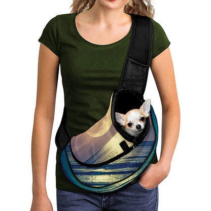 Moon Beach Print Pet Sling Carrier