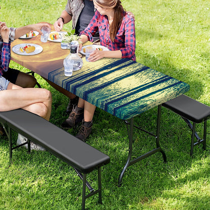 Moon Beach Print Picnic Table Cover