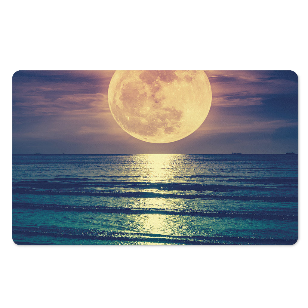 Moon Beach Print Polyester Doormat