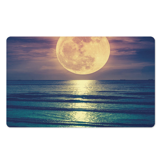 Moon Beach Print Polyester Doormat