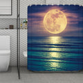 Moon Beach Print Polyester Shower Curtain