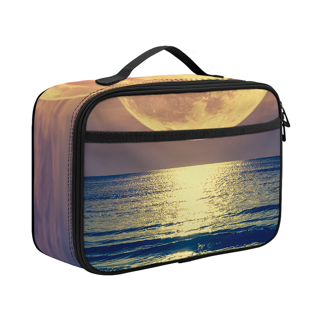 Moon Beach Print Portable Lunch Bag