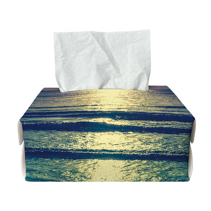 Moon Beach Print Rectangle Tissue Box Cover