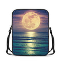 Moon Beach Print Rectangular Crossbody Bag