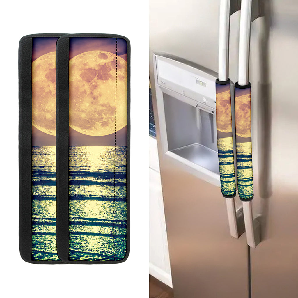 Moon Beach Print Refrigerator Handle Covers