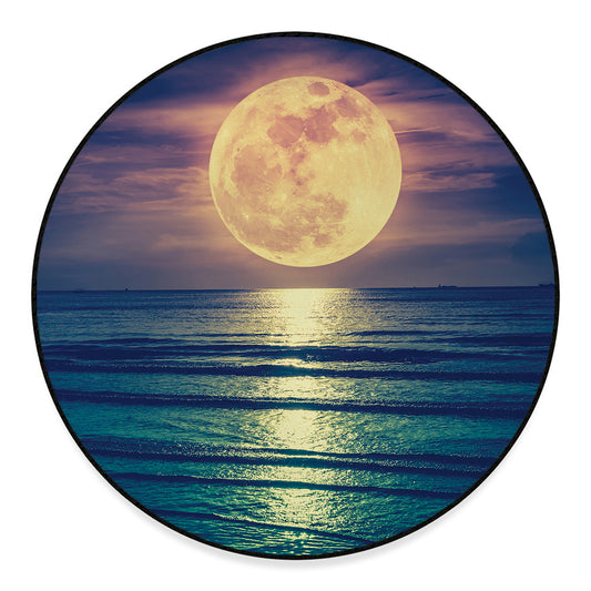 Moon Beach Print Round Floor Mat